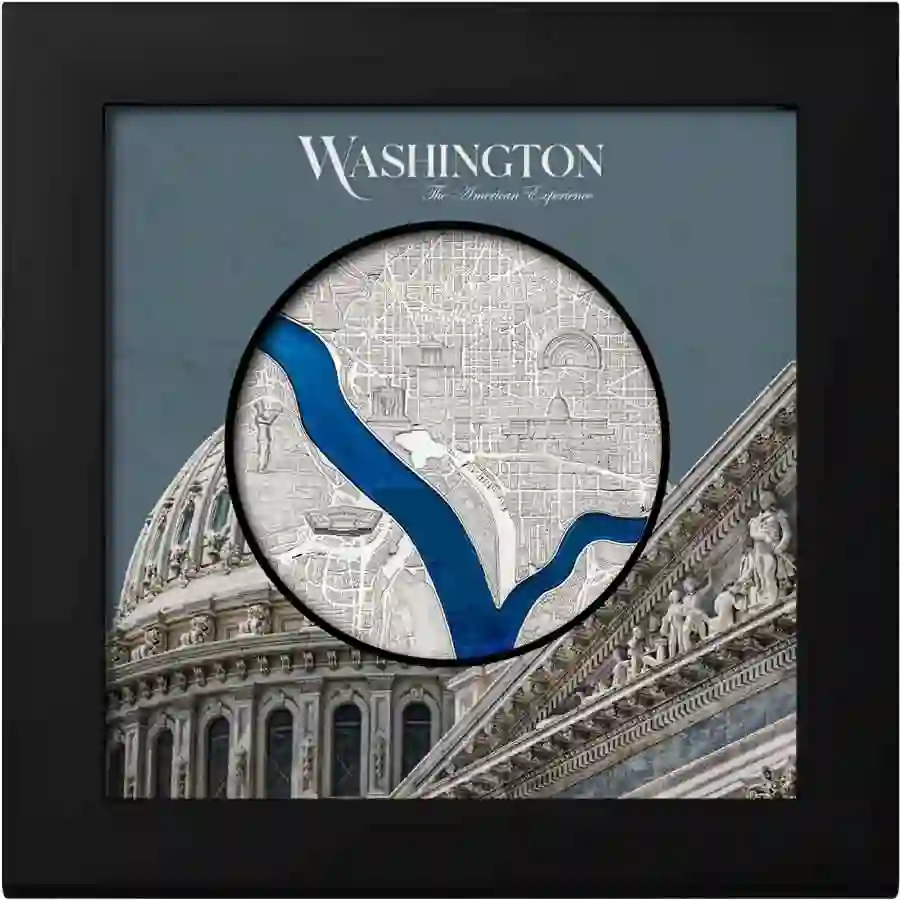 tiffany-3-oz-box 2025 Palau Tiffany Art Metropolis Washington Ultra High Relief Silver Proof Coin