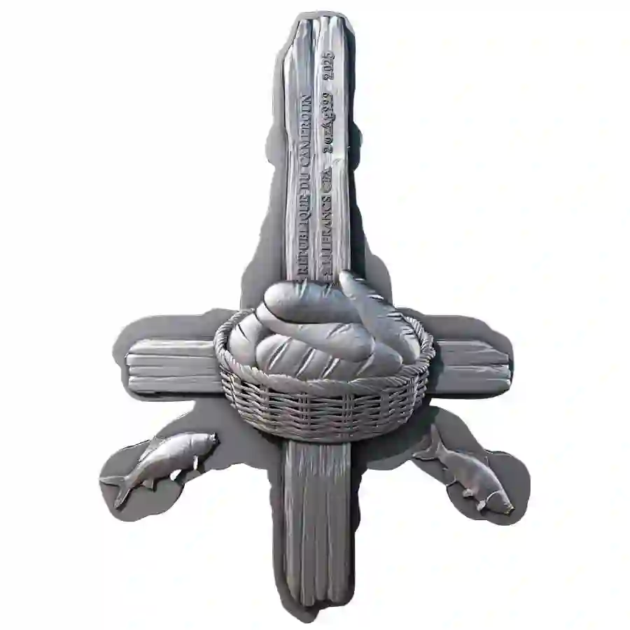 antique-obv 2025 Cameroon 2 oz St. Philip 12 Apostles Antique Finish Silver Coin