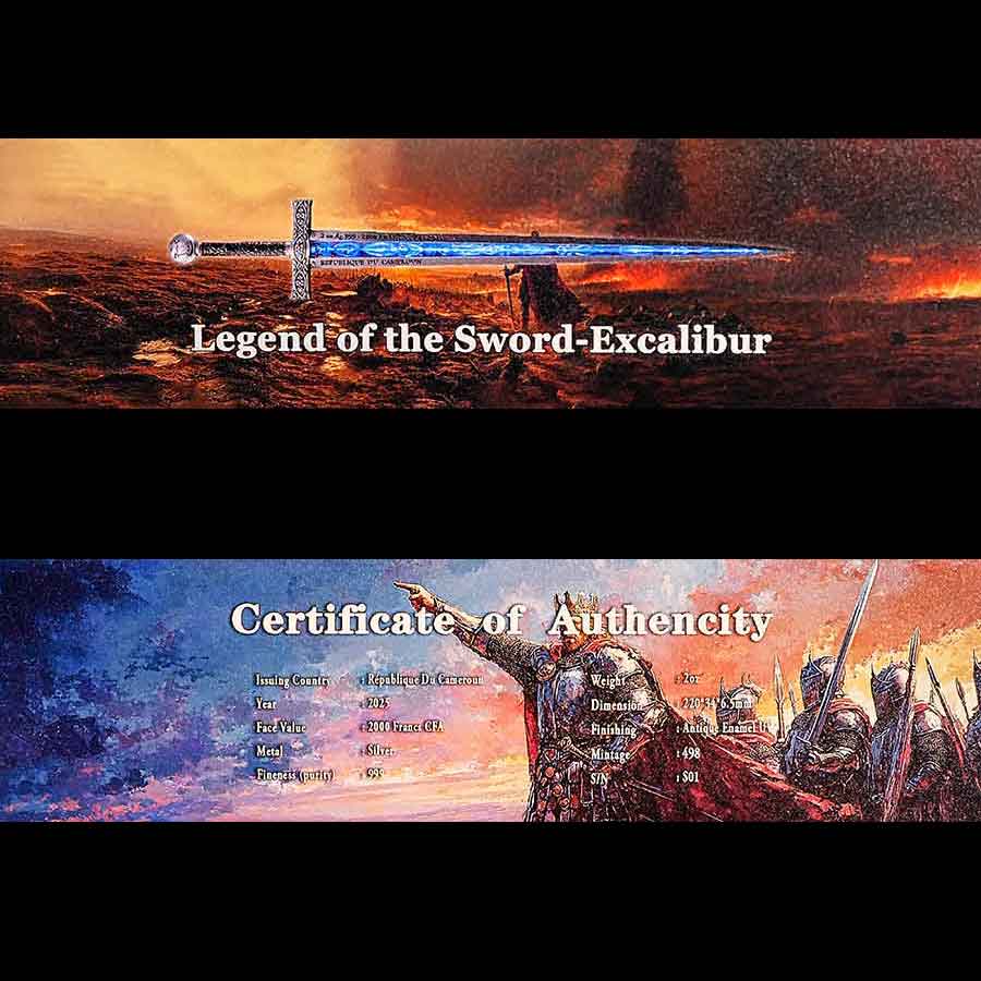 antique-pack Camelot Excalibur Sword Silver Coin