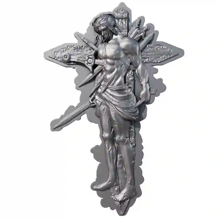 antique-rev 2025 Cameroon 2 Ounce St. Thomas 12 Apostles Antique Finish Silver Coin