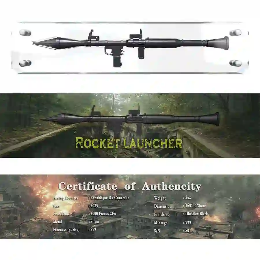 wrap 2025 Rocket Propelled Grenade Shape Minted Silver Coin