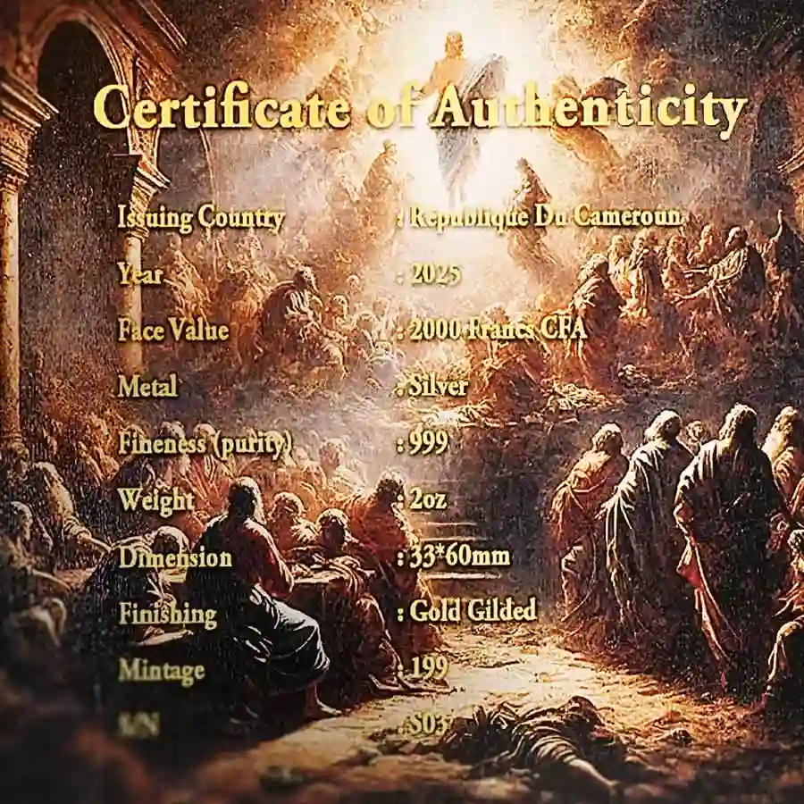 cert-gold 12 Apostles St. Matthew 24K Gilded Silver Coin