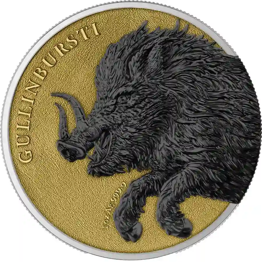 gem-rev-a 2025 Germania 2 X 1 Ounce Mythical Beasts Gullinbursti Geminus Silver Rounds