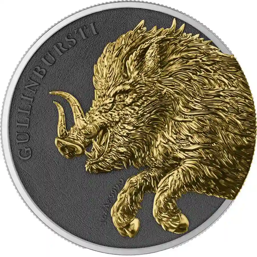 gem-rev-b 2025 Germania 1 oz Mythical Beasts Gullinbursti Geminus Silver Round