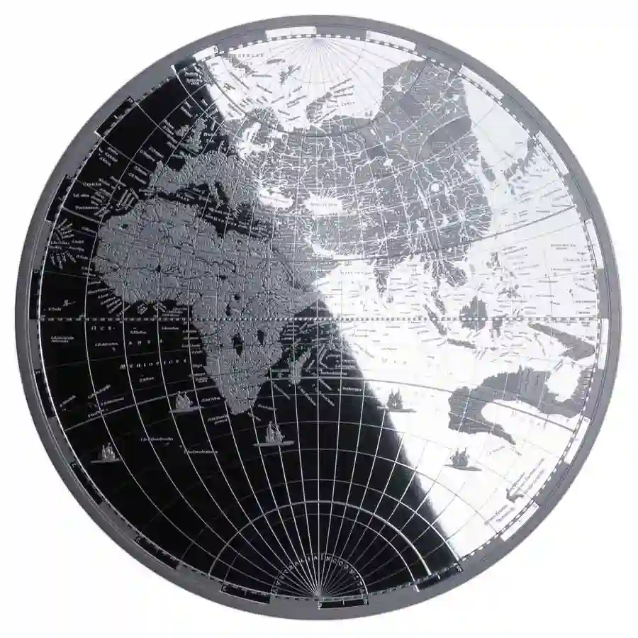 mapping-east 2025 Eastern Hemisphere 17th Century Mapping History Silver Coin