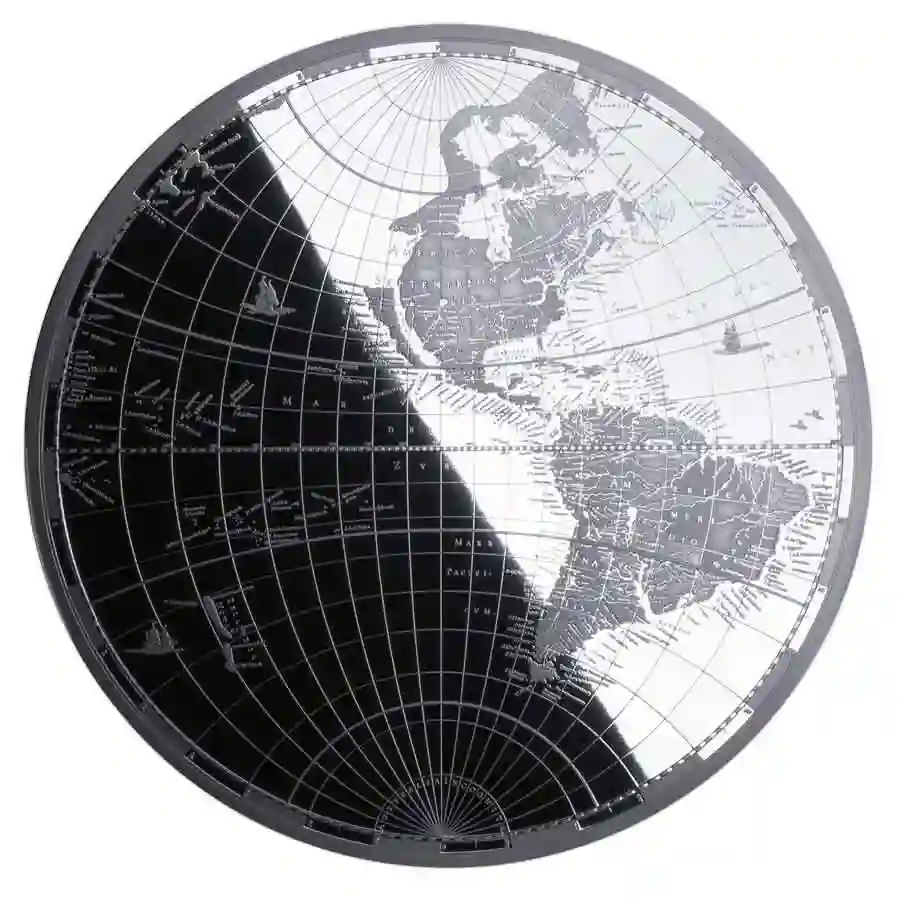 mapping-west 2025 Western Hemisphere 17th Century Mapping History Silver Coin