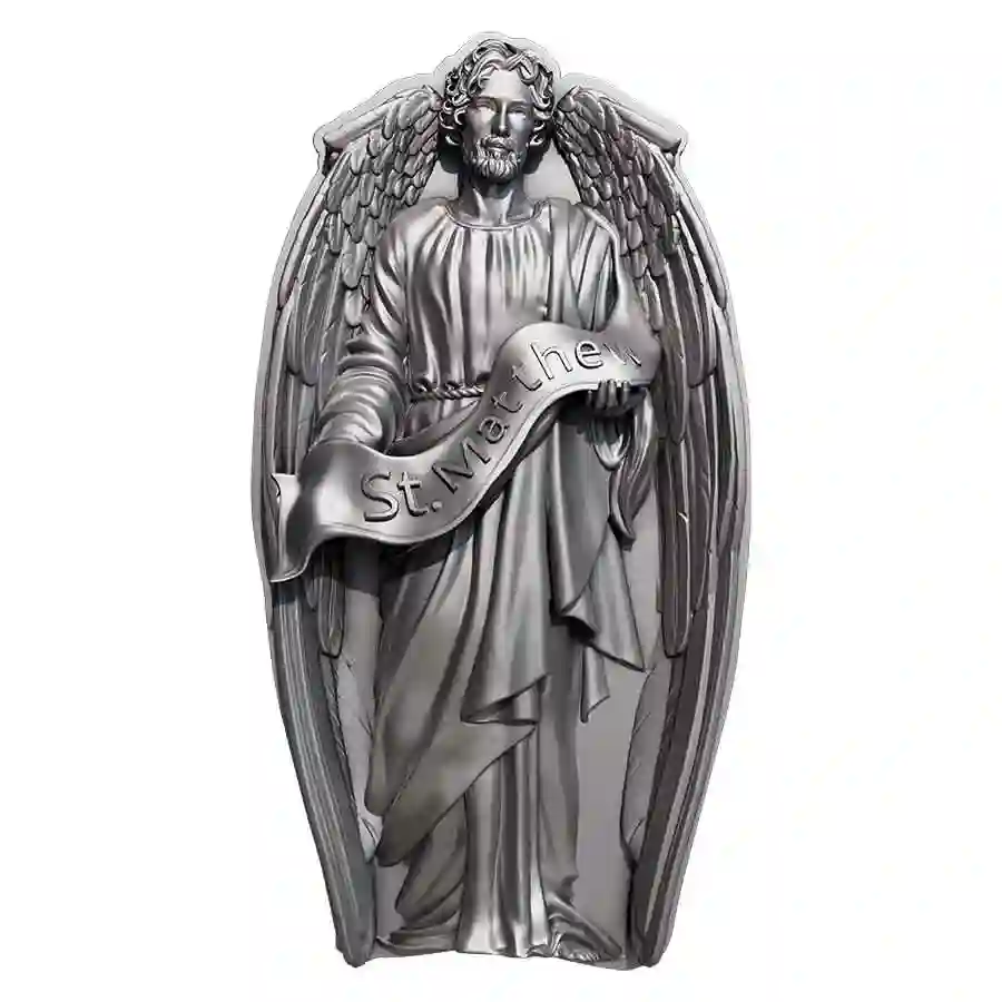 rev-antique 2025 Cameroon 2 Ounce St. Matthew 12 Apostles Antique Finish Silver Coin