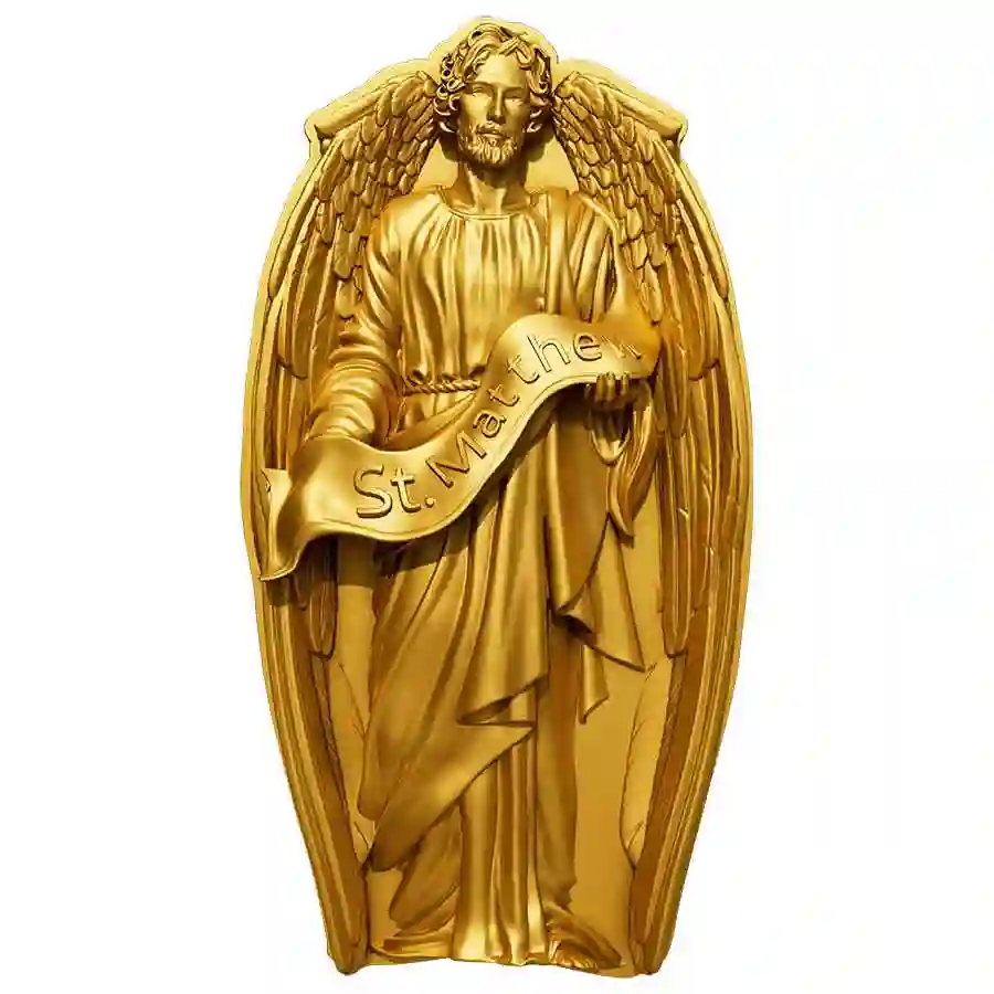 rev-gold 2025 Cameroon 2 Ounce St. Matthew 12 Apostles 24K Gilded Silver Coin