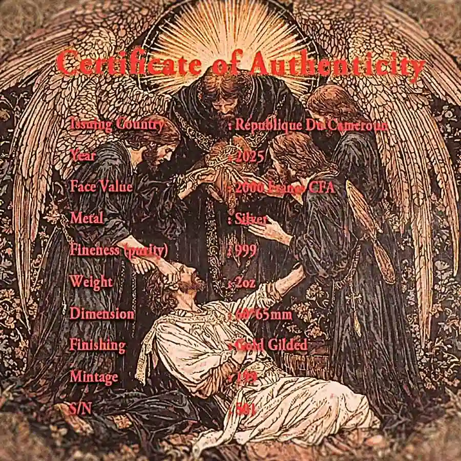 gilded-cert 12 Apostles St. James the Less 24K Gilded Silver Coin