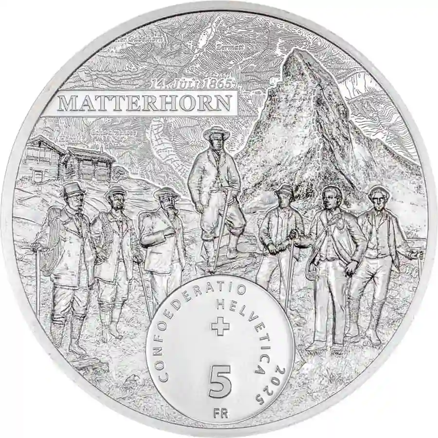 matterhorn-obv 2025 Switzerland 1 oz Matterhorn Ultra High Relief Silver Proof Coin