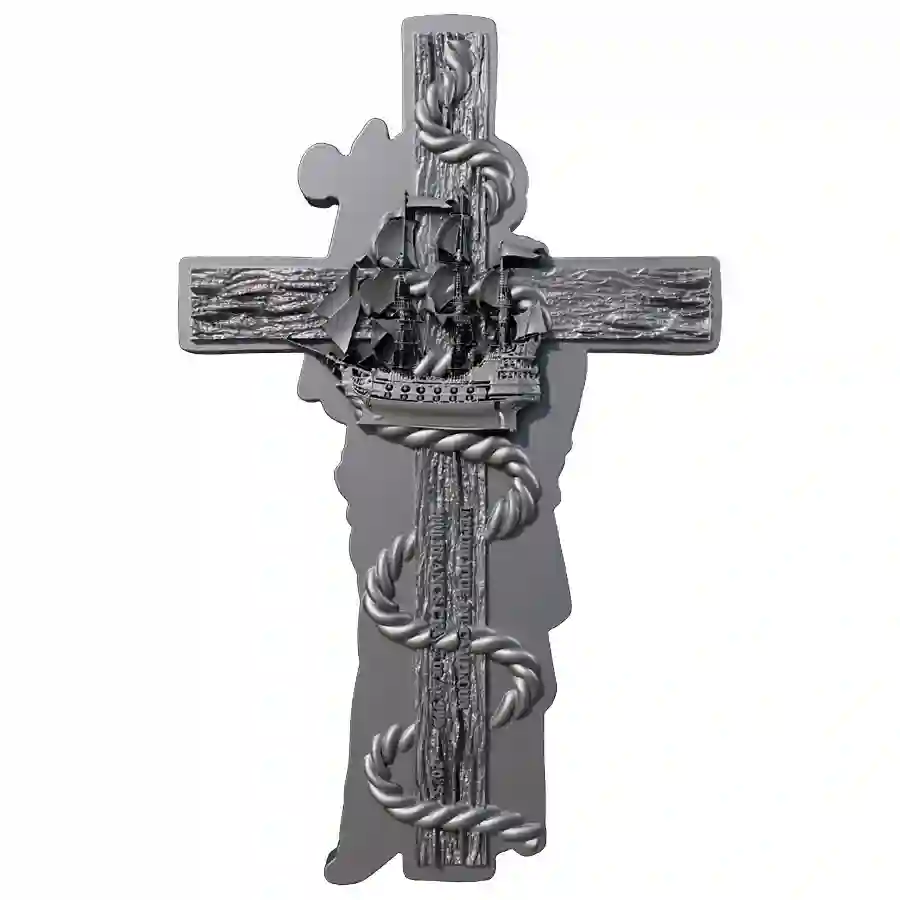 antique-obv 2025 Cameroon 2 oz St. Jude 12 Apostles Antique Finish Silver Coin