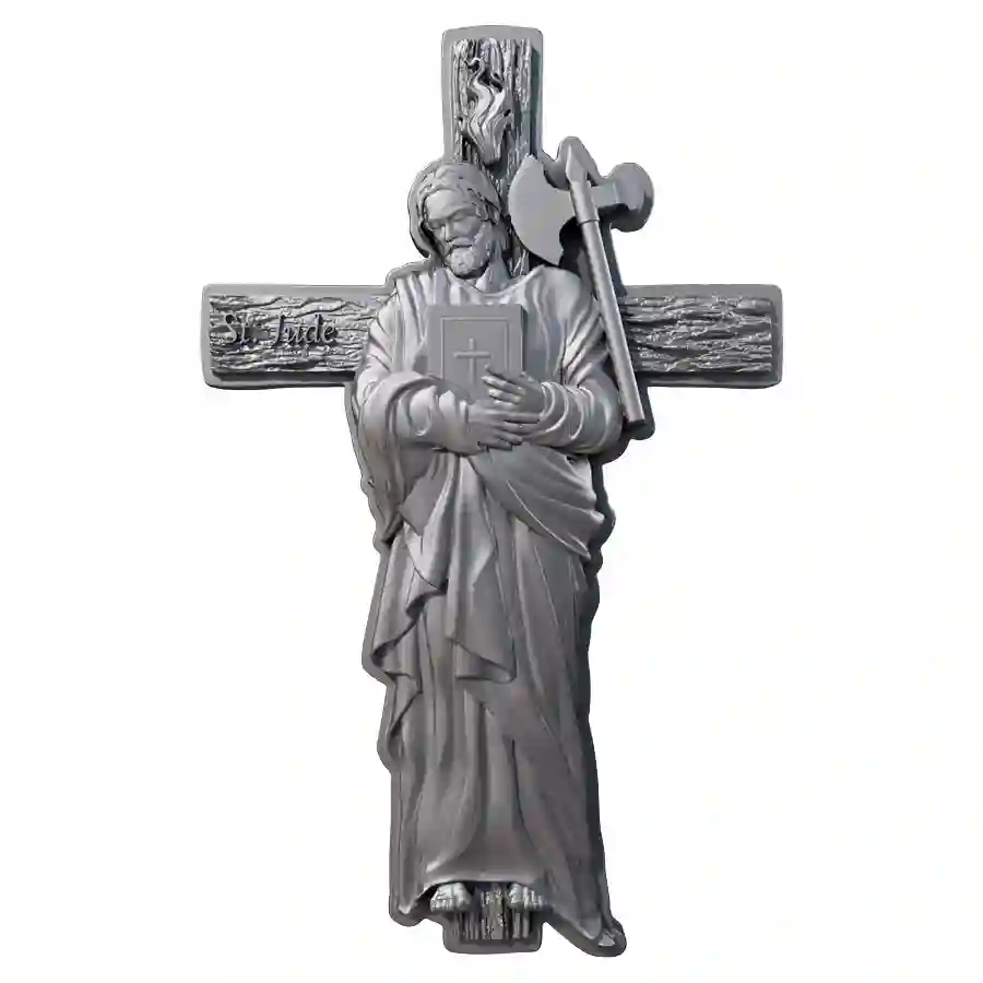 antique-rev 2025 Cameroon 2 Ounce St. Jude 12 Apostles Antique Finish Silver Coin