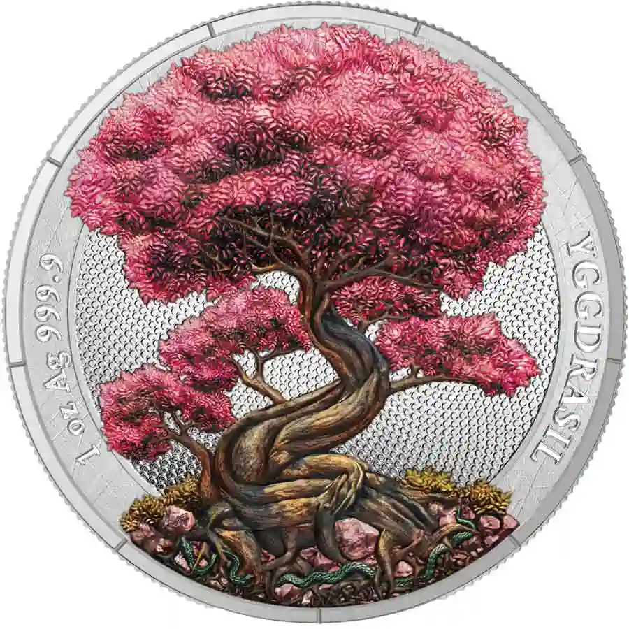 spring-rev 2025 Germania 1 Ounce Mythical Forest Yggdrasil Spring Silver Round