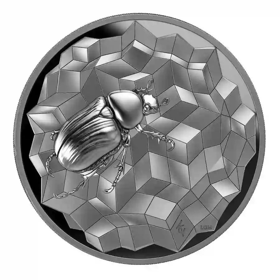 Scarabeo_Reverse_Proof 2025 Liberia 2 Ounce Entoma Scarabeo Ultra High Relief Silver Proof Coin