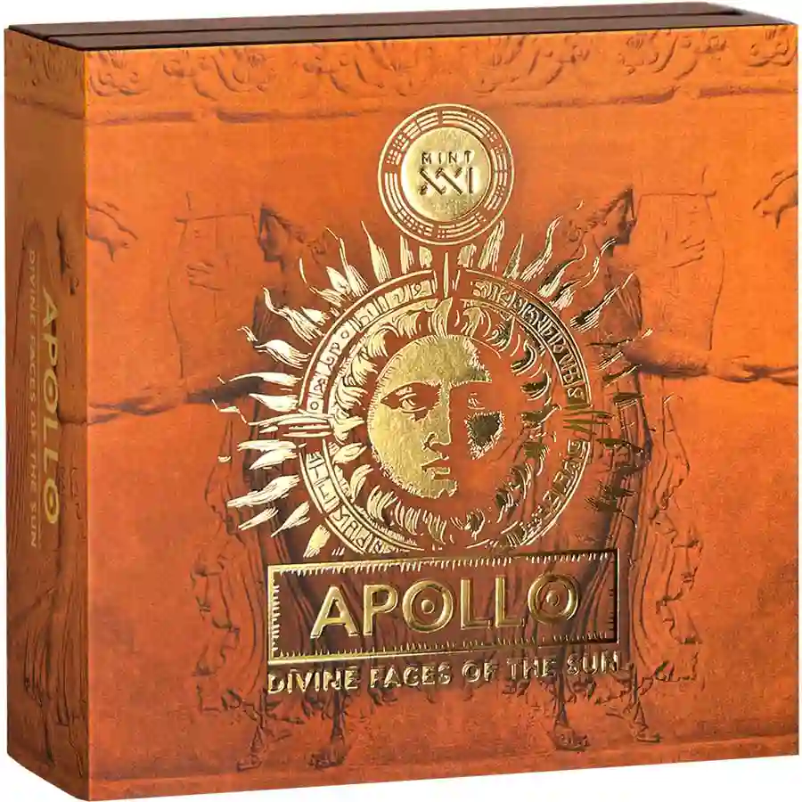 apollo-box Divine Faces of the Sun Apollo Silver Coin