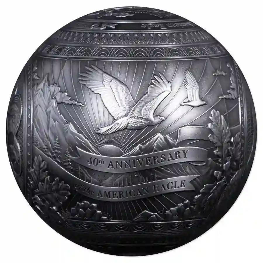 spherical-eagle-4 2026 Barbados 1 Kilogram 40th Ann American Eagle Spherical Silver Coin