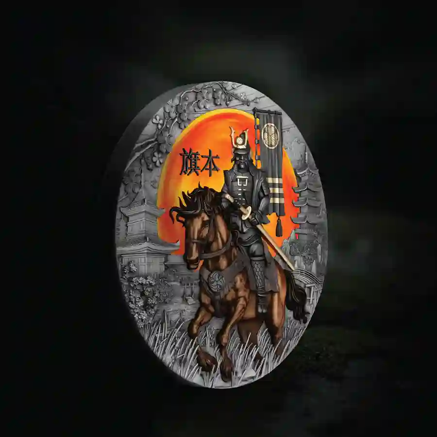 mood 2025 Hatamoto Samurai Colored 24K Gilded Silver Coin