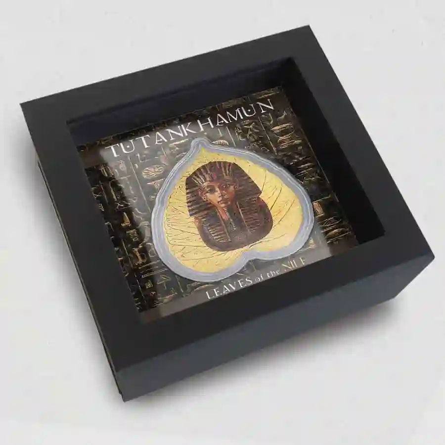 tutankhamun-set 2025 Leaves of the Nile Tutankhamen 24K Gilded Silver Coin