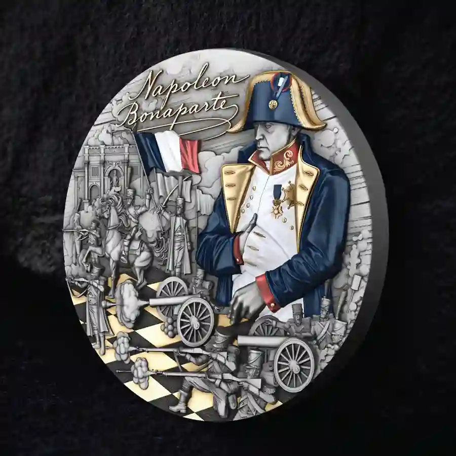 mood 2025 Napoleon Bonaparte High Relief 24K Gilded Silver Coin