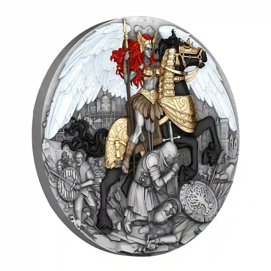 valkiso 2025 Valkyrie High Relief Colored 24K Gilded Silver Coin