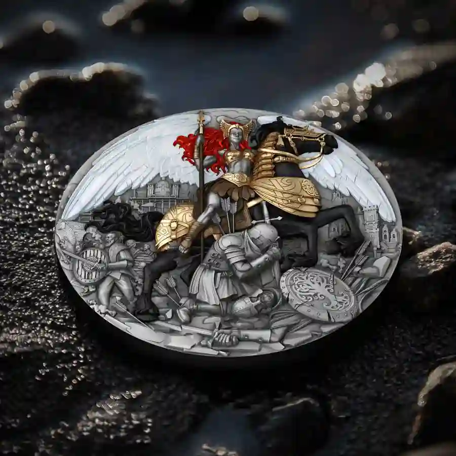 valkmood 2025 Niue Valkyrie High Relief Colored 24K Gilded Silver Coin
