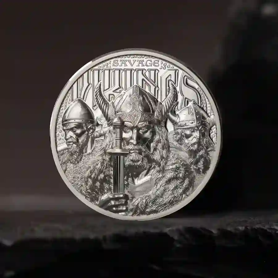 viking-1-oz-mood 2026 Cook Islands Legends Savage Vikings UHR Silver Proof Coin now at Art in Coins