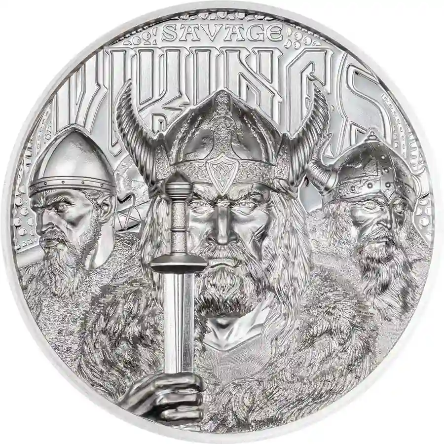 viking-1-oz-rev 2026 Cook Islands 1 Ounce Legends Savage Vikings Ultra High Relief Silver Proof Coin