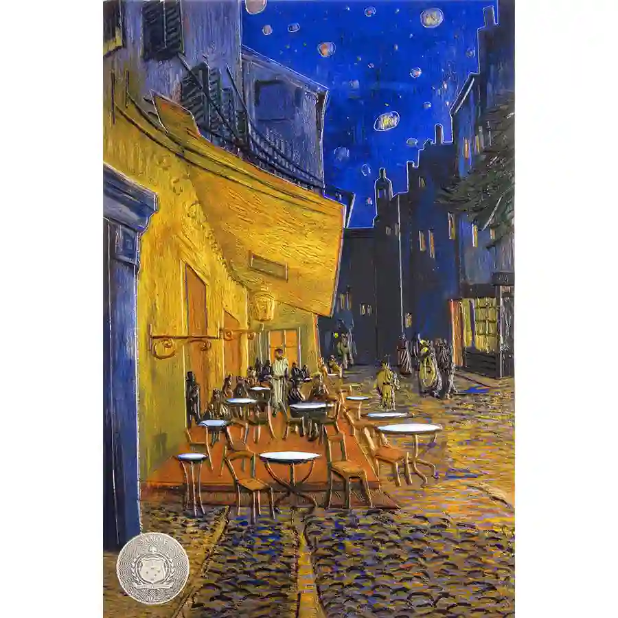 cafe-rev 2025 Samoa 3 X 1 Ounce Advanced Art Van Gogh Color Silver Coin Collection