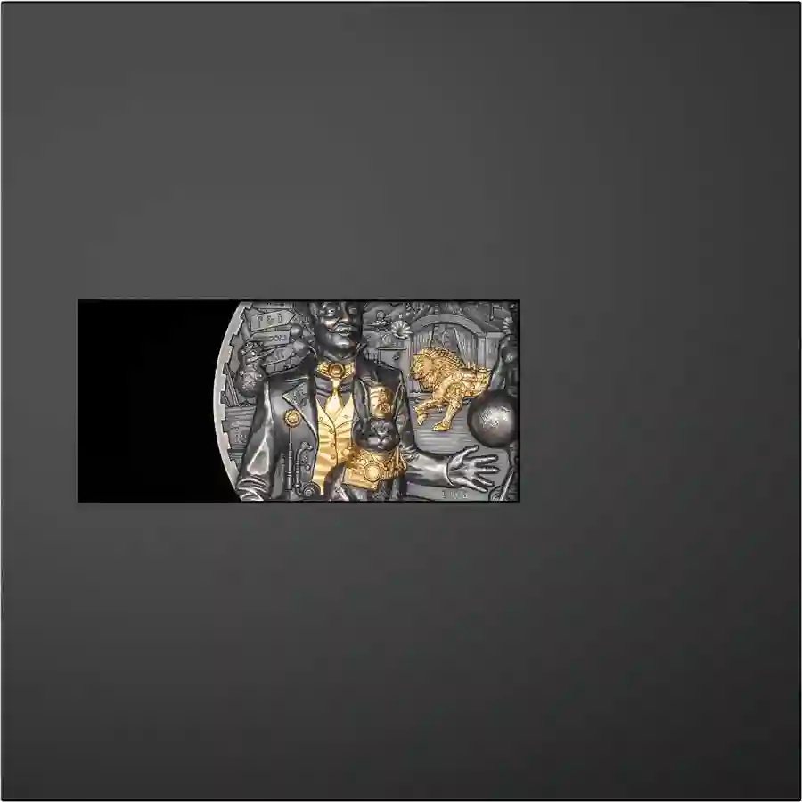 carnival-box 2026 1 Kilo Steampunk Carnival High Relief Gilded Silver Coin coming soon to artincoins.com