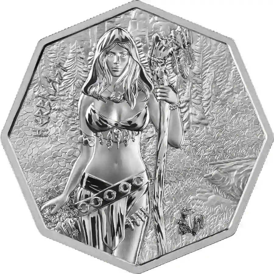 herbalist-rev 2025 Germania 1 Ounce Witchcraft Herbalist 5 Mark BU Silver Coin