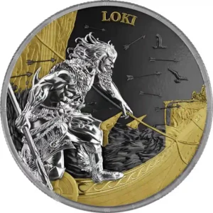2025 Germania 1 oz Ragnarok Heimdall 5 Mark Black Silver Round