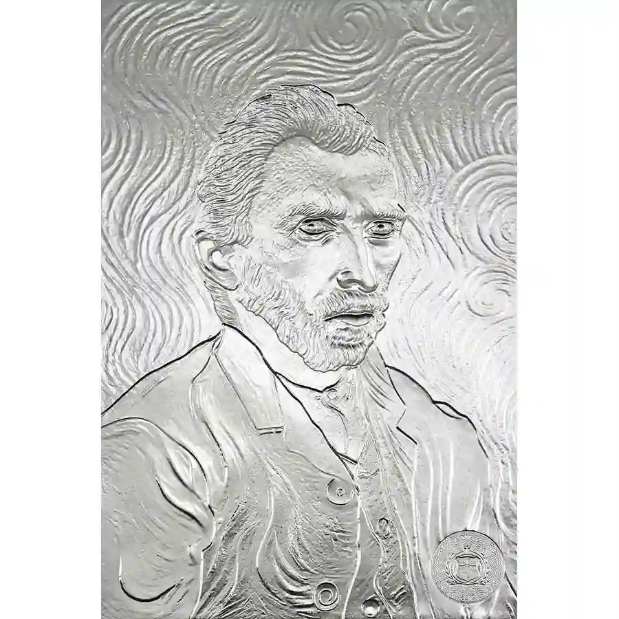 portrait-obv 2025 Samoa 1 Ounce Van Gogh Self Portrait Silver Coin