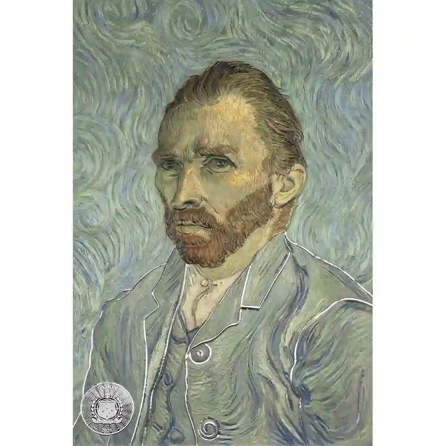 portrait-rev 2025 Samoa Van Gogh Self Portrait Color Silver Coin