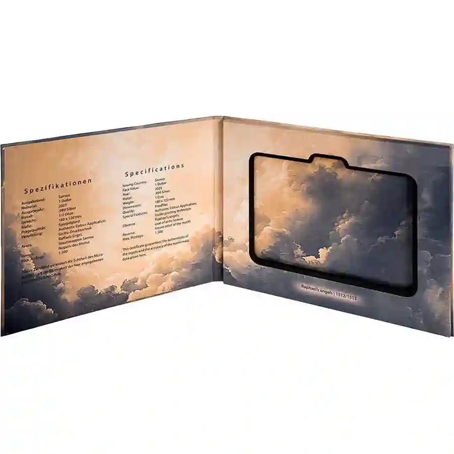 raphael-book 2025 Samoa 1/2 Ounce Raphael Sistine Madonna Color Silver Coin