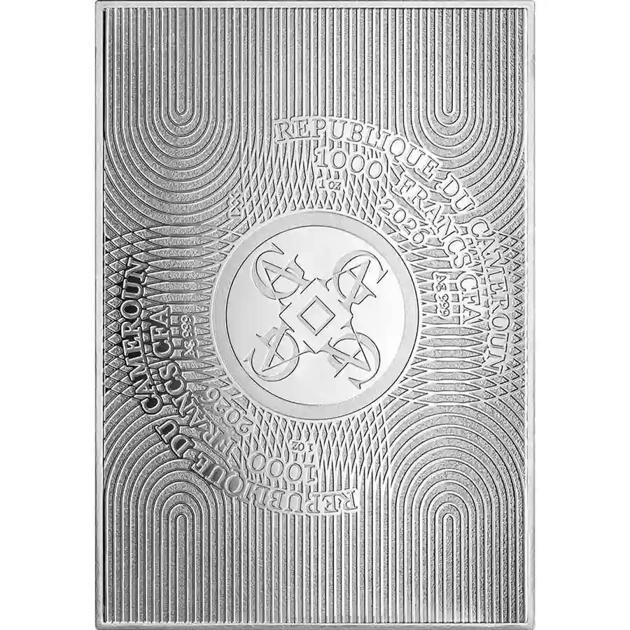 salvator-obv 2026 Cameroon 1 oz Da Vinci Salvator Mundi Color Silver Proof Coin