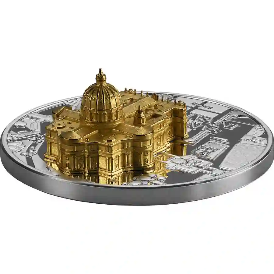san-pietro-iso-2 2025 Gabon San Pietro St,. Peters 3D Sculpture Proof-like Silver Coin