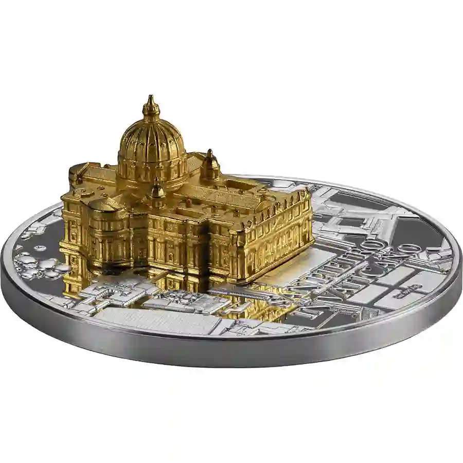 san-pietro-iso-3 2025 Gabon 1 oz San Pietro 3D Sculpture Proof-like Silver Coin