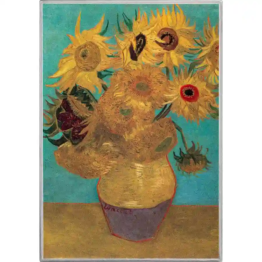 sunflower-rev 2026 Cameroon 1 Ounce Sunflowers Color Silver Proof Coin