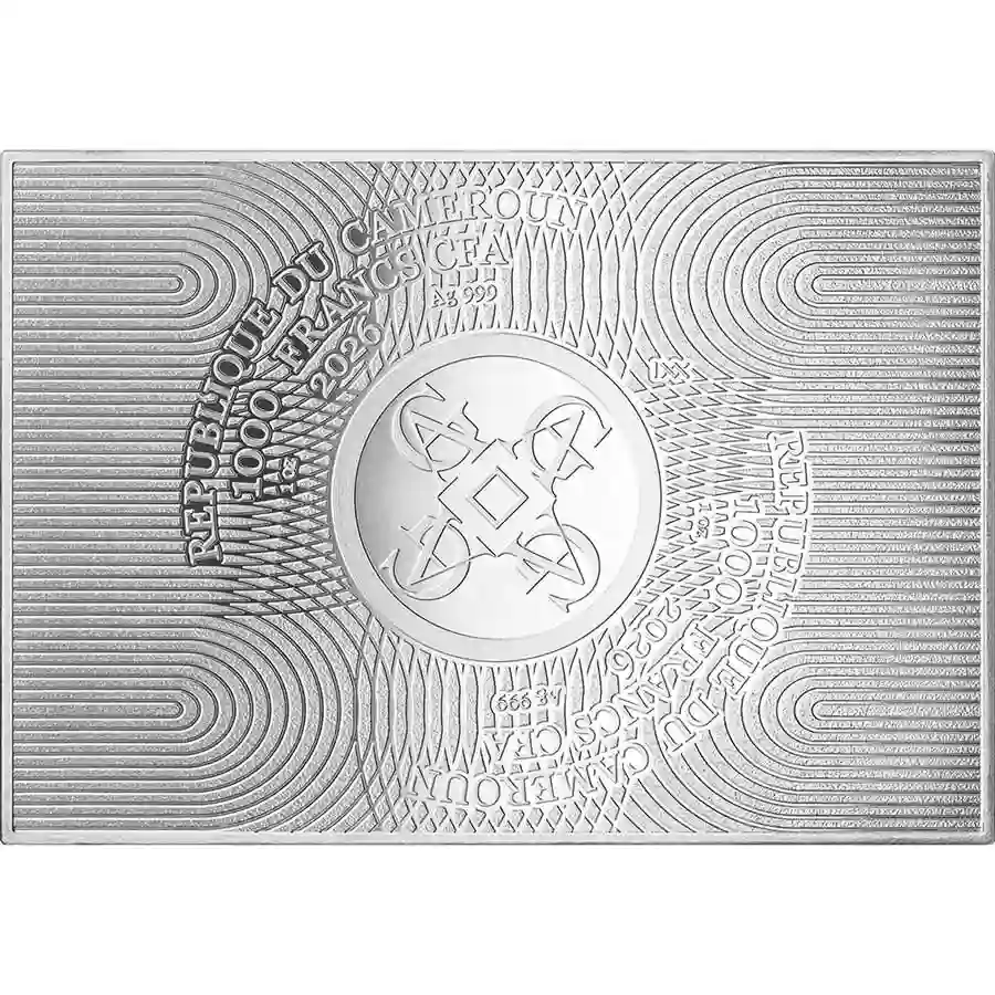 water-obv 2026 Cameroon 1 oz Monet Water Lilies Color Silver Proof Coin