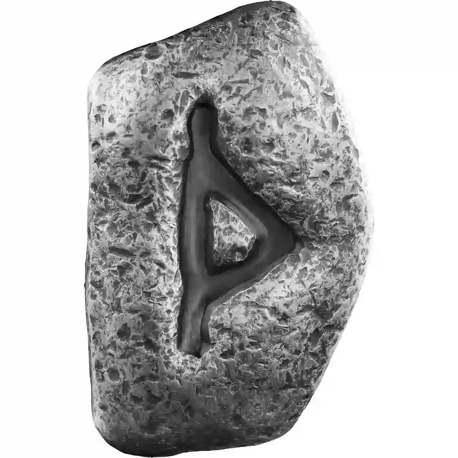 thurisaz-rev Germania 1 Ounce Thurisaz Rune UV Color Antique Finish Silver Cast Bar