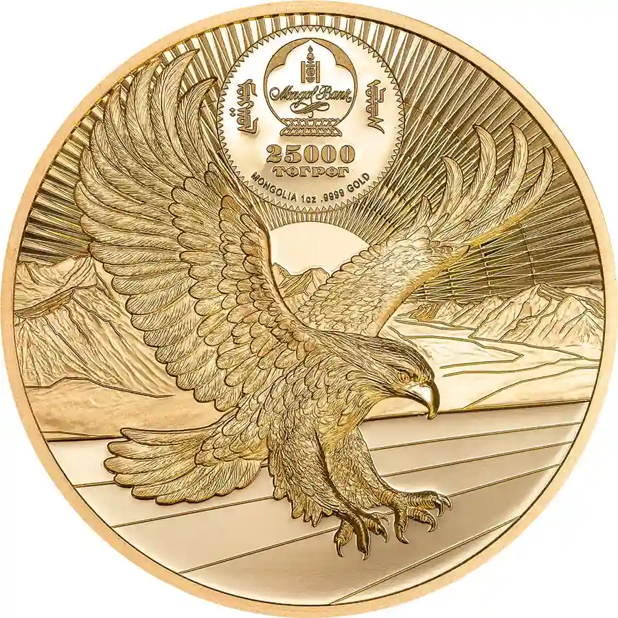 chinggis-1oz-gold-obv 2026 Mongolia 1 Ounce Ghengis Khan Ultra High Relief Gold Proof Coin