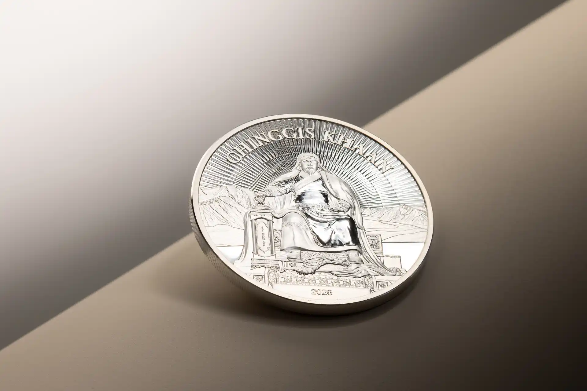 chinggis silver mood 2026 Chinggis Khaan UHR Silver Proof Coin