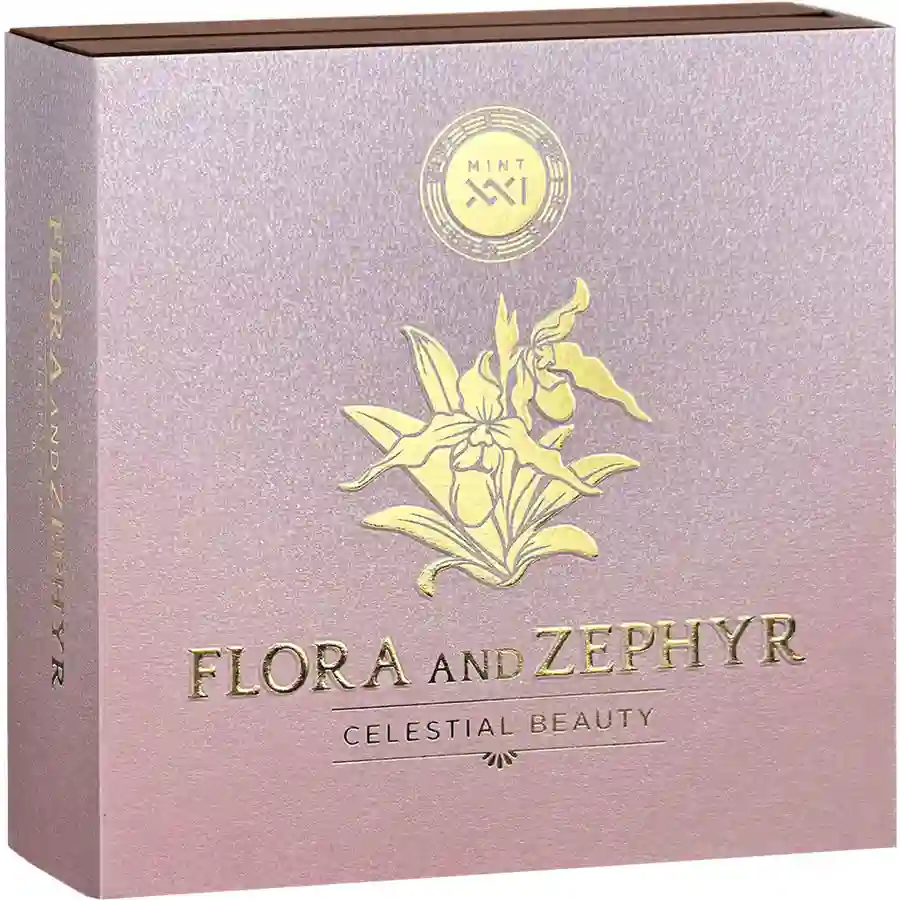 flora-box Flora & Zephyr Celestial Beauty High Relief Silver Coin