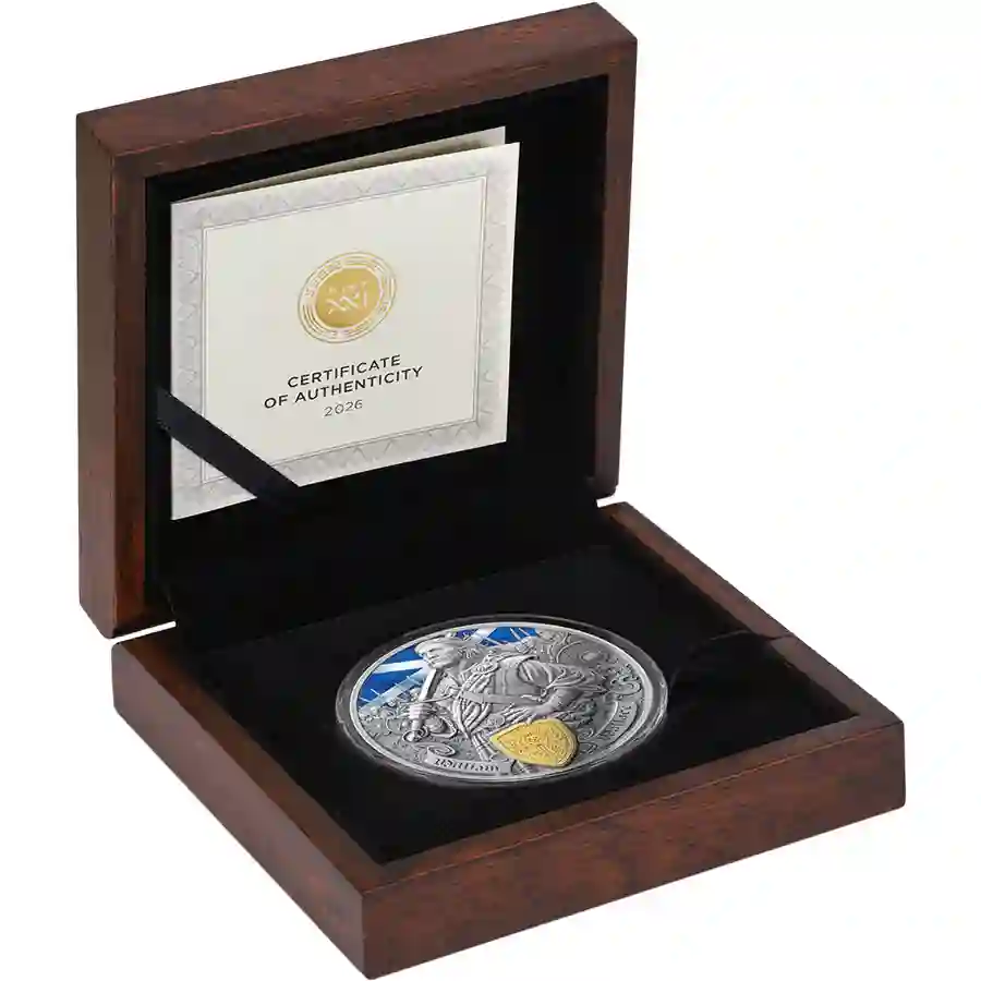 wallace-set 2026 Samoa 2 oz William Wallace Battlefield 24K Gilded Silver Coin