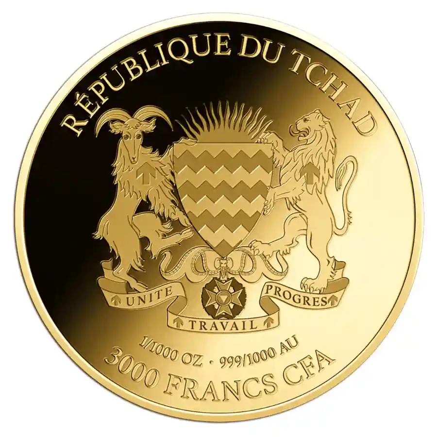 buffalo-coin-obv Chad 1/1000 oz African Big Five Buffalo Gold Coin