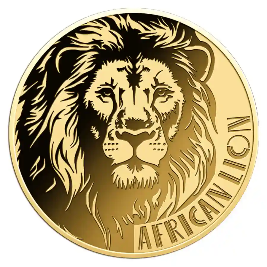 lion-coin-rev Republic of Chad 1/1000 Ounce African Big Five Lion Gold Coin