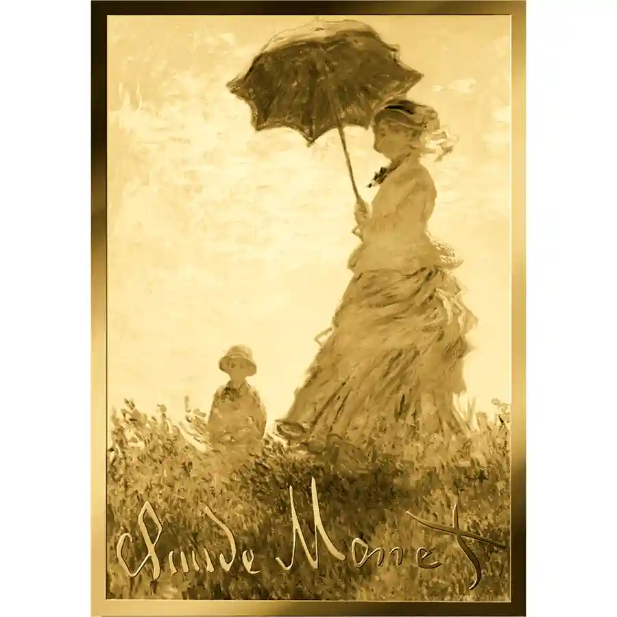 monet-parasol-coin-rev Republic of Chad 1/1000 Ounce Monet's Woman with a Parasol Gold Coin