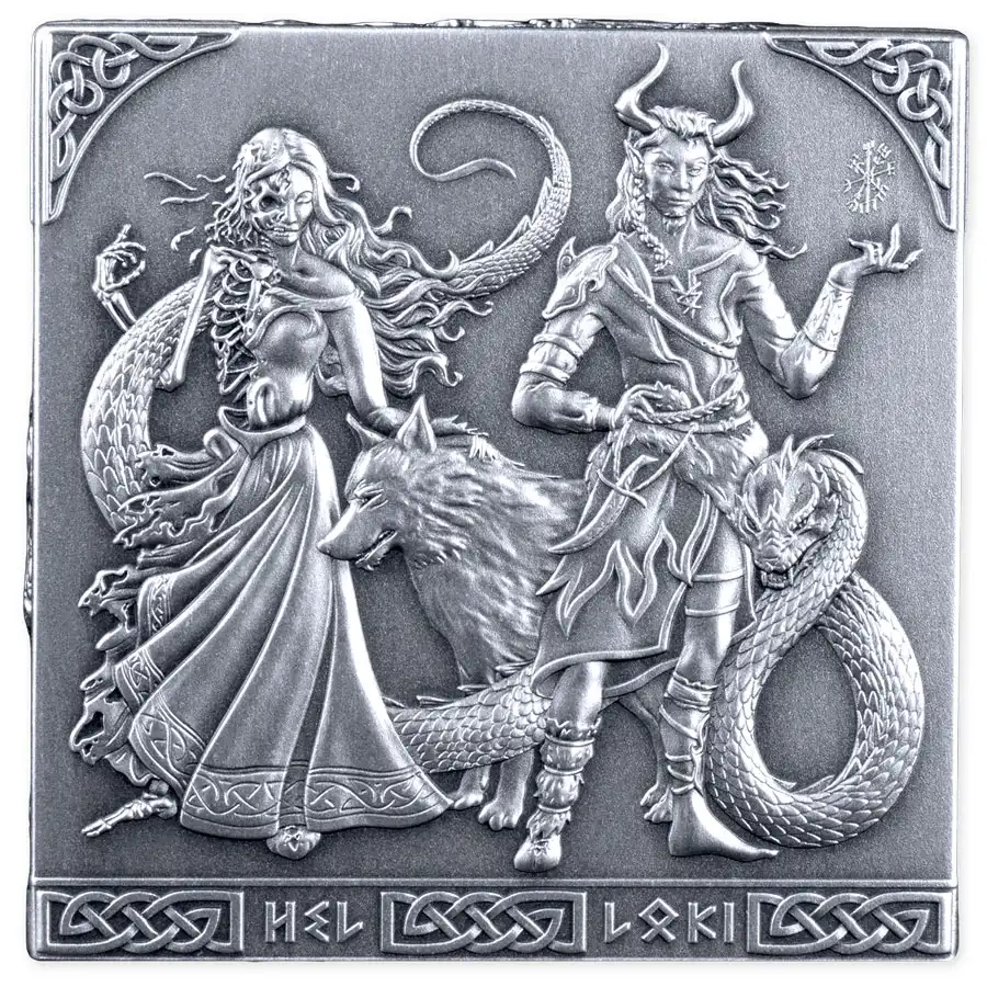 norse-side-4 2026 Norse Gods 3D Minted Cube Antiqued Silver Coin