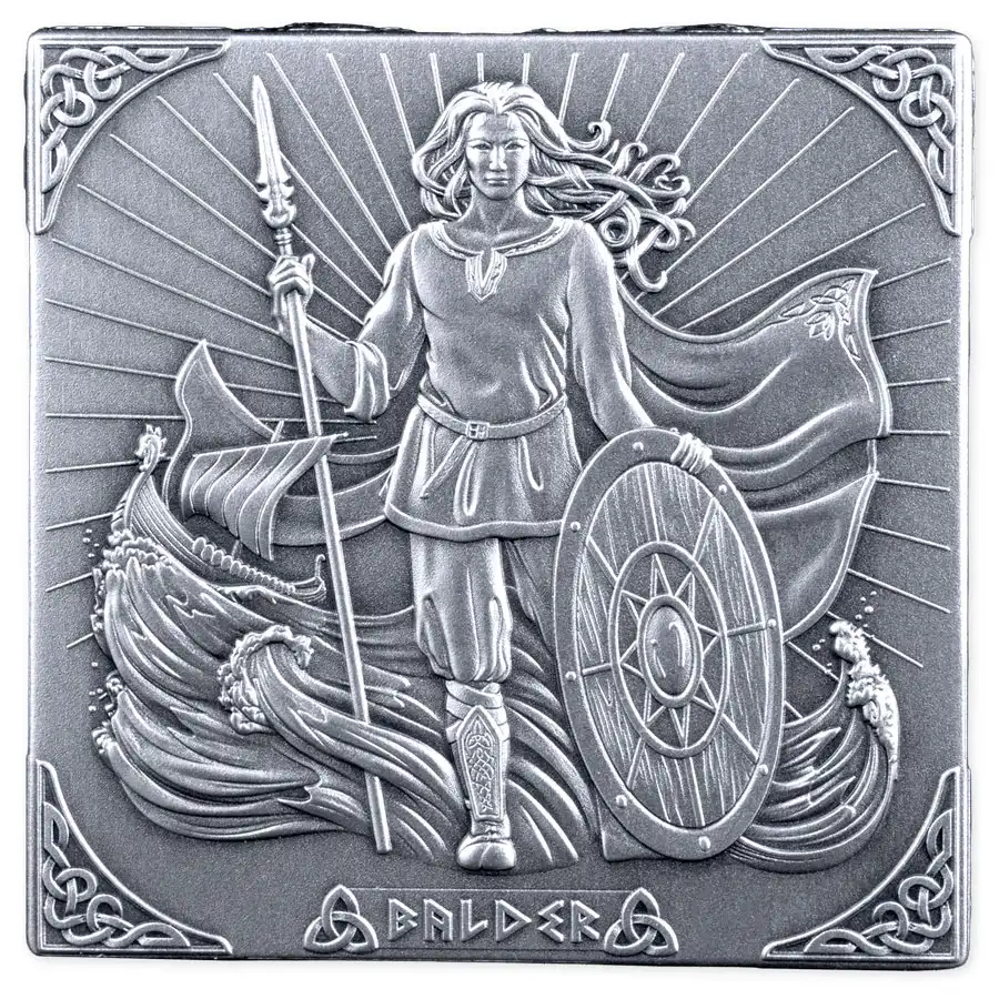 norse-top 2026 Burundi 1 Kilogram Norse Gods Shape Cube Antique Finish Silver Coin