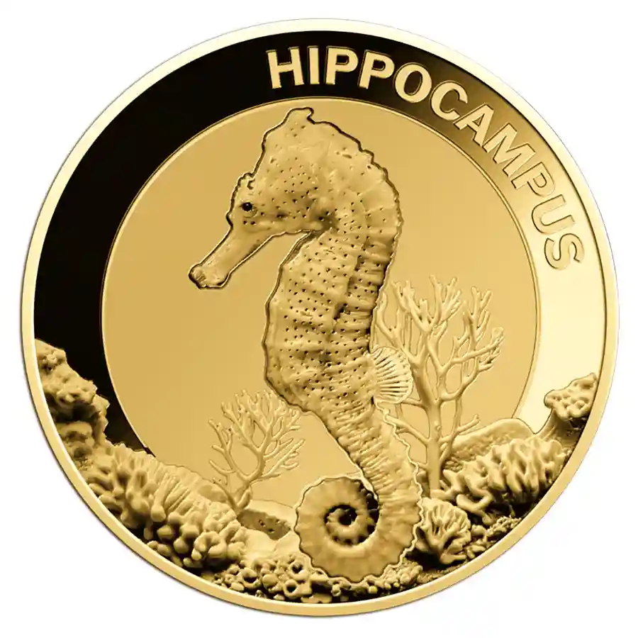 seahorse-coin-rev Republic of Gabon 1/1000 Ounce Sea Creatures Seahorse Gold Coin